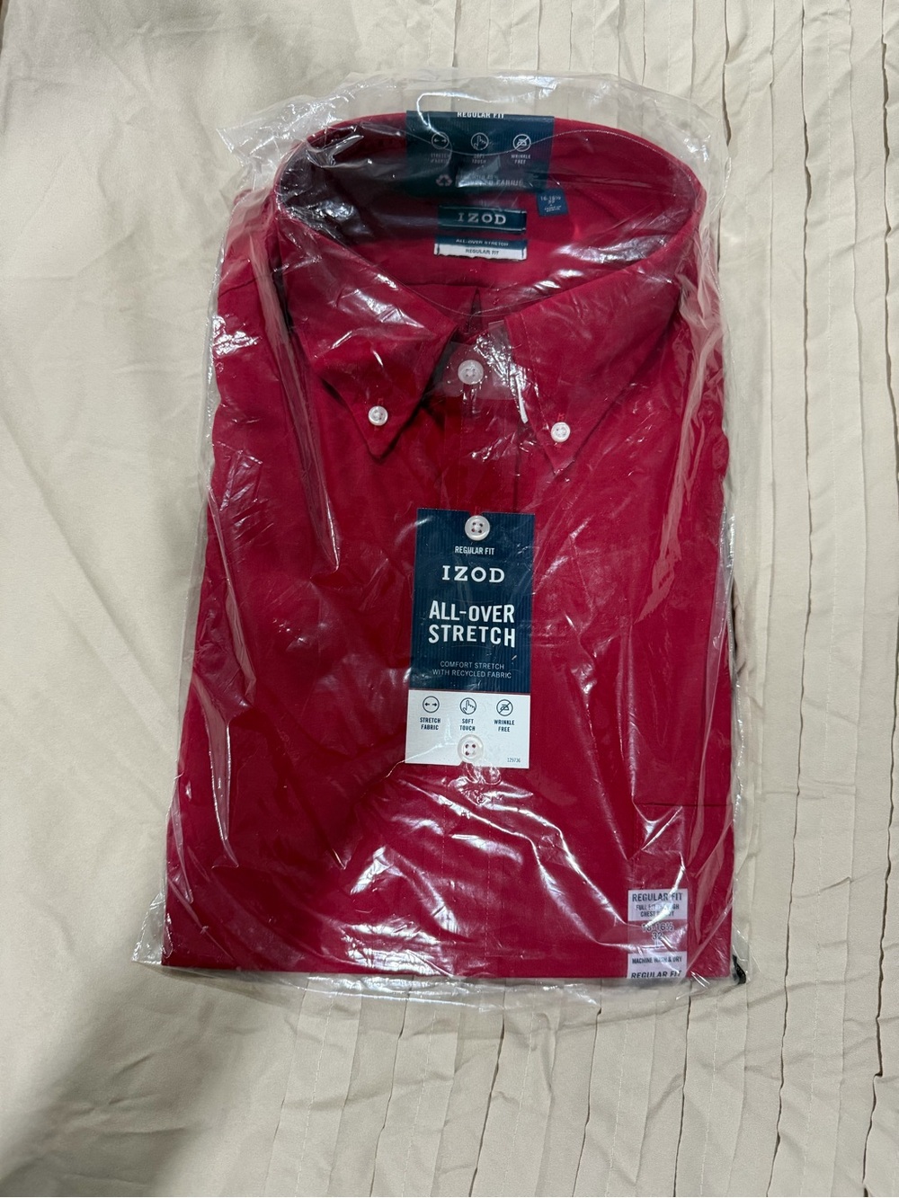Izod Men’s Button-Down Shirt in Deep Red
